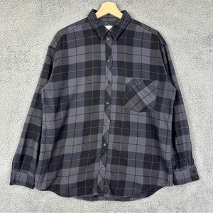 Wilfred Free Relaxed Flannel Button-up Plaid Checkered Pocket Shirt Medium
